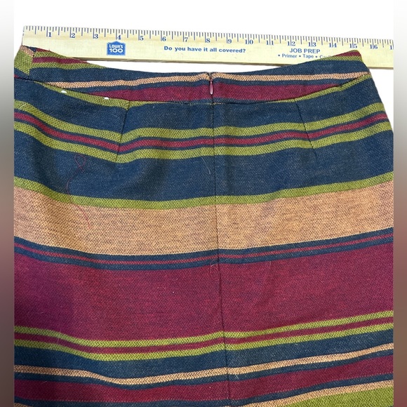 Womens multi colored mini skirt Size 6 Western Aztec Fringe Fully lined - Picture 6 of 13